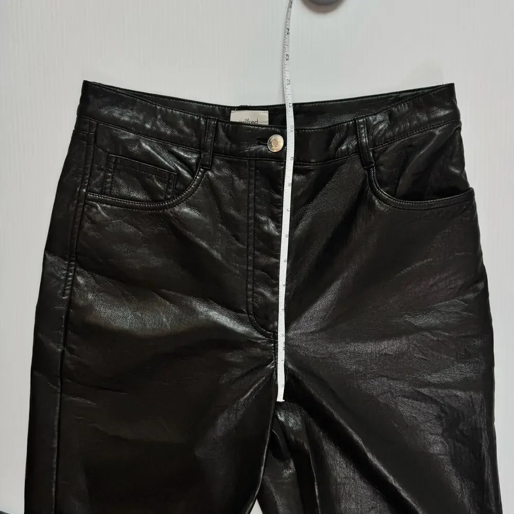 Wilfred Aritzia Melina Faux Leather Pants Black Women’s 8 Minimalist Futurism - Picture 7 of 16